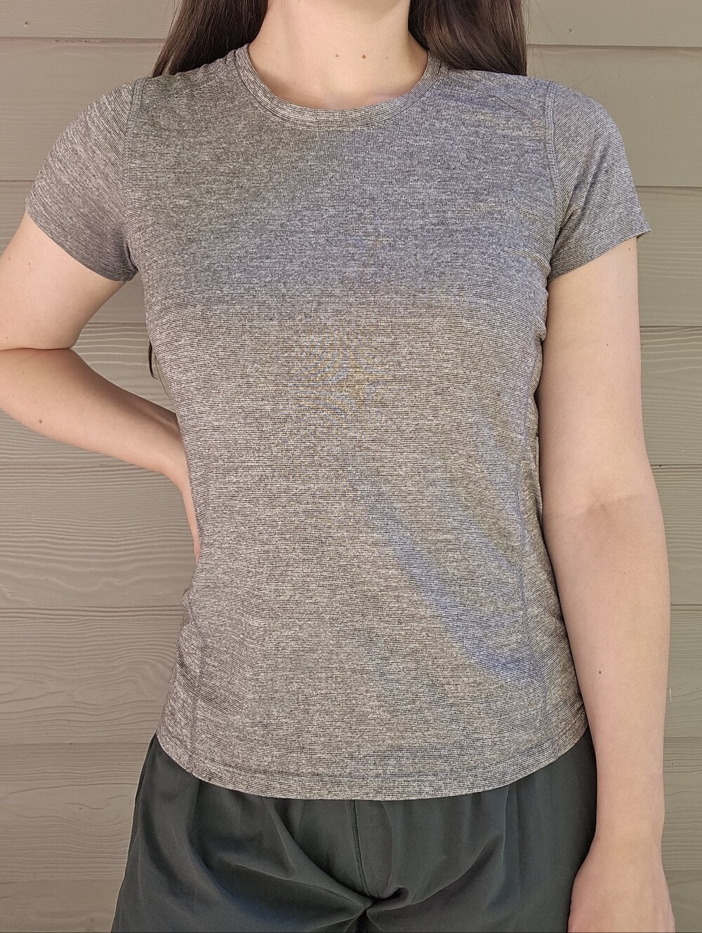REI Women’s Gray Short-Sleeve Athletic Shirt
